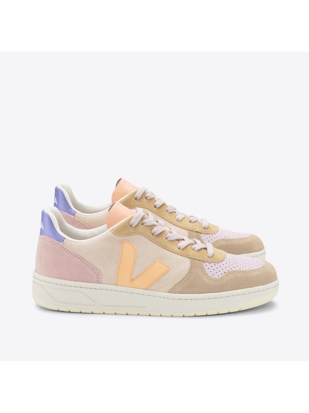 Veja V-10 SUEDE MULTICO PEACH purple size 8